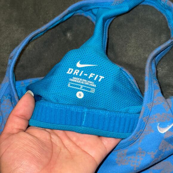 Nike Dri-Fit Blue Teal Grey Racerback Tank Top Women's Size Small Lined Top - Picture 5 of 6